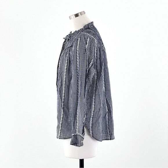 NWT J. Crew ruffleneck classic popover shadow stripe - Picture 5 of 10